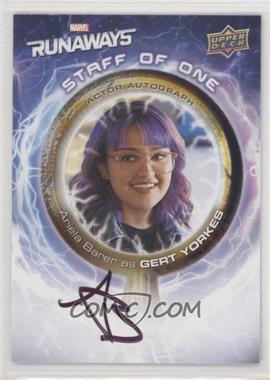 2020 Upper Deck Marvel Runaways - The Staff of One Autographs #SOO-AB - Ariela Barer