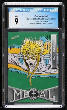 2020 Upper Deck Marvel X-Men Metal Universe - [Base] - Precious Metal Gems Green #14 - Cannonball /10 [CGC 9 Mint]