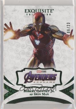 2021 Upper Deck Marvel Black Diamond - 2020 Exquisite Collection - Green #40 - Robert Downey Jr. as Iron Man /23