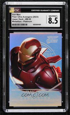 2022 Fleer Ultra Avengers - Medallions - Platinum #M-20 - Iron Man /100 [CGC 8.5 NM/Mint+]