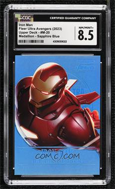 2022 Fleer Ultra Avengers - Medallions - Sapphire #M-20 - Iron Man /25 [CGC 8.5 NM/Mint+]