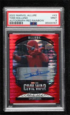 2022 Upper Deck Marvel Allure - [Base] - Red Auto #43 - Tom Holland as Spider-Man [PSA 9 MINT]