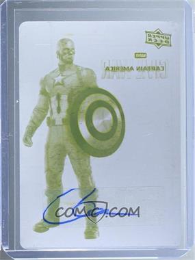 2022 Upper Deck Marvel Allure - Character Posters - Printing Plate Yellow Autographs #CP-11 - Chris Evans as Captain America /1