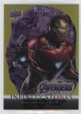 2022 Upper Deck Marvel Allure - Infinity Stones - Gold Power Stone #IS-1 - Robert Downey Jr. as Iron Man /99