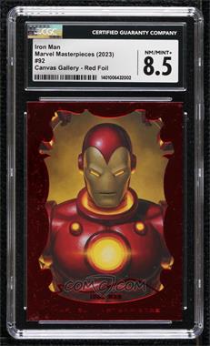 2022 Upper Deck Marvel Masterpieces - [Base] - Red Foil #92 - Canvas Gallery - Iron Man /149 [CGC 8.5 NM/Mint+]