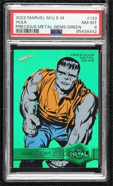 2022 Upper Deck Marvel Metal Universe Spider-Man - [Base] - Precious Metal Gems Green #133 - High Series - Hulk /10 [PSA 8 NM‑MT]