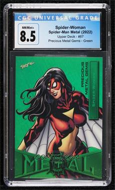 2022 Upper Deck Marvel Metal Universe Spider-Man - [Base] - Precious Metal Gems Green #87 - Spider-Woman /10 [CGC 8.5 NM/Mint+]