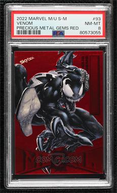 2022 Upper Deck Marvel Metal Universe Spider-Man - [Base] - Precious Metal Gems Red #93 - Venom /100 [PSA 8 NM‑MT]