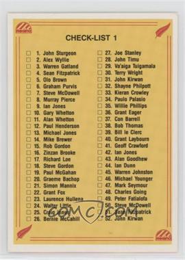 1991 Regina NZRFU 1st Edition - [Base] #216 - Check-List 1