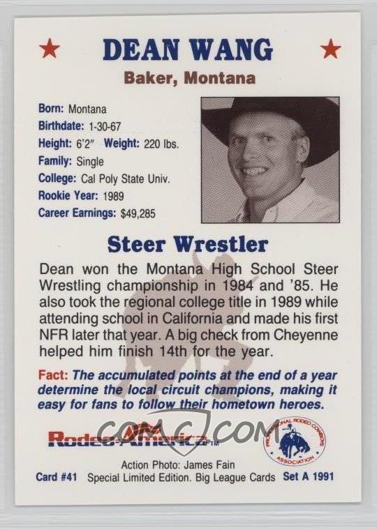 1991 Rodeo America Pro Rodeo Cards