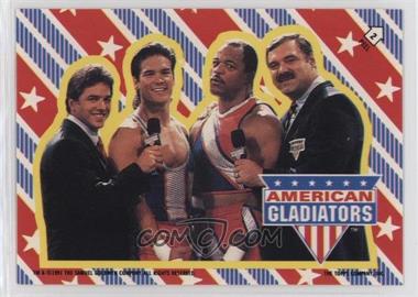 1991 Topps American Gladiators - Stickers #2 - Mike Adamle, Larry Csonka