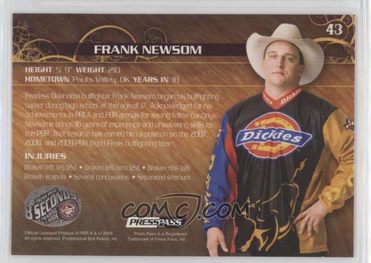 09 Press Pass 8 Seconds Base 43 Frank Newsom 09 Press Pass 8 Seconds Base 43 Frank Newsom