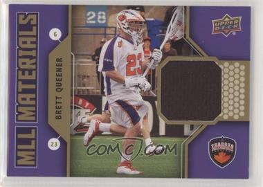 2011 Upper Deck Major League Lacrosse - MLL Materials #M-BQ - Brett Queener