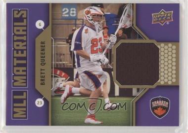 2011 Upper Deck Major League Lacrosse - MLL Materials #M-BQ - Brett Queener