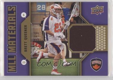 2011 Upper Deck Major League Lacrosse - MLL Materials #M-BQ - Brett Queener