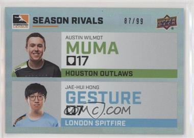 2019 Upper Deck Overwatch League - Season Rivals - Electric Skin Variant #R-3 - Muma, Gesture /99