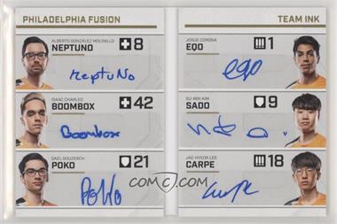 2019 Upper Deck Overwatch League - Team Ink Booklet Achievements #TIB-9 - neptuNo, Boombox, Poko, Eqo, SADO, Carpe /20