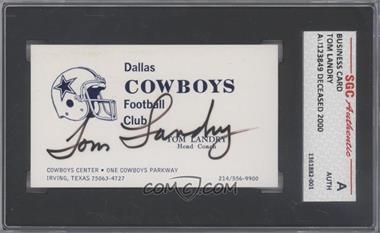 1900-Present Authenticated Autographs - Cut Signatures/Notecards/Photographs #_TOLA.1 - Tom Landry [SGC Authentic]