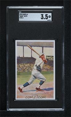 1932-33 Sanella Margarine Handbuch des Sports - [Base] - Sanella Logo Towards Bottom on Back #84.2 - Babe Ruth (Sanella at Bottom; 2nd Line of text is indented) [SGC 3.5 VG+]