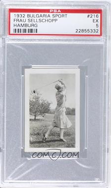 1932 Bulgaria Sport-Photos - Tobacco [Base] #216 - Frau Sellschopp [PSA 5 EX]