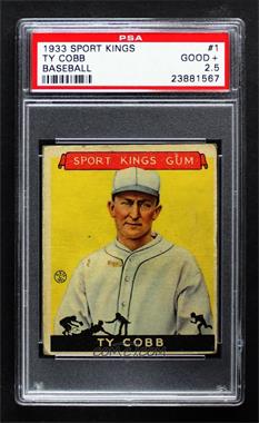 1933 Goudey Sport Kings Gum - [Base] #1 - Ty Cobb [PSA 2.5 GOOD+]