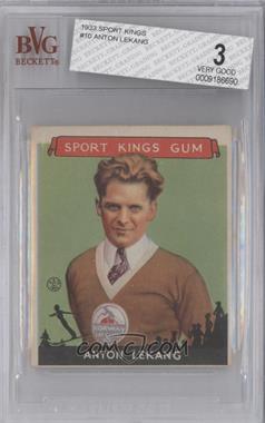 1933 Goudey Sport Kings Gum - [Base] #10 - Anton Lekang [BVG 3 VERY GOOD]