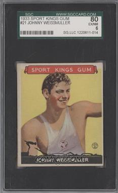 1933 Goudey Sport Kings Gum - [Base] #21 - Johnny Weissmuller [SGC 80 EX/NM 6]