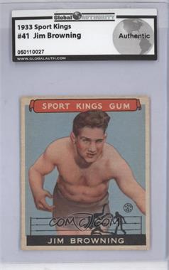 1933 Goudey Sport Kings Gum - [Base] #41 - Jim Browning [GAI Authentic]