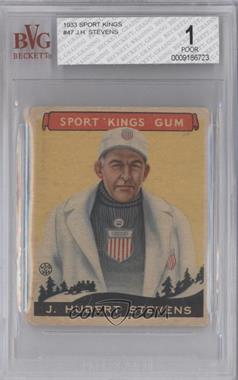 1933 Goudey Sport Kings Gum - [Base] #47 - J. Hubert Stevens [BVG 1 POOR]