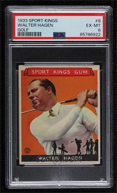 1933 Goudey Sport Kings Gum - [Base] #8 - Walter Hagen [PSA 6 EX‑MT]