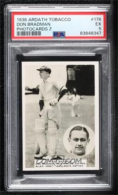 1936 Ardath Photocards Z Series - Tobacco [Base] #176 - From The 1936/37 Series Of Test Matches In Australia - Don Bradman [PSA 5 EX]