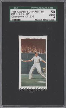 1937 Champions of 1936 - Tobacco [Base] - Ogden's #34 - Frederick Perry [SGC 50 VG/EX 4]