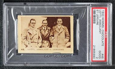 1940 Kemmel Chocolate Les Vedettes Sportives - [Base] #B-45 - Lotti, Assolant et Lefevre [PSA 2 GOOD]