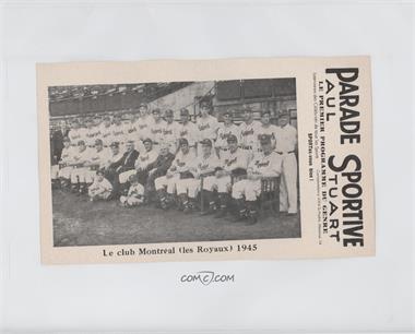 1943-48 Parade Sportive Paul Stuart - [Base] #_MR45 - Le club Montreal (les Royaux) 1945