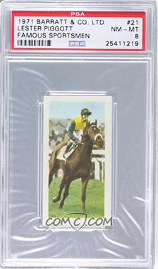 1971 Barratt & Co Goldflake Famous Sportsmen - [Base] #21 - Lester Piggott [PSA 8 NM‑MT]