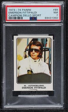 1973-74 Panini Campioni dello Sport Album Stickers - [Base] #89 - Emerson Fittipaldi [PSA 7 NM]