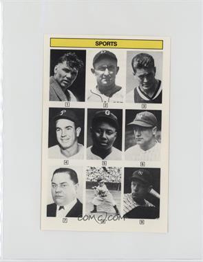 1985 KTO Inteleisure Whoozit? Game Cards - [Base] #SPOR.12 - Jack Dempsey, Ty Cobb, Gene Tunney, Willie Jones, Josh Gibson, Lou Gehrig, Harry Frazee, Eddie Gaedel, Red Rolfe