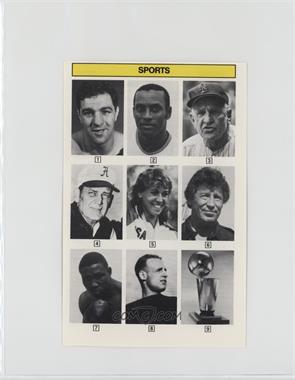 1985 KTO Inteleisure Whoozit? Game Cards - [Base] #SPOR.9 - Rocky Marciano, Roberto Clemente, Casey Stengel, Paul Bryant, Mary Decker, Mario Andretti, Dick Tiger, Walter Camp, NBA Championship Trophy
