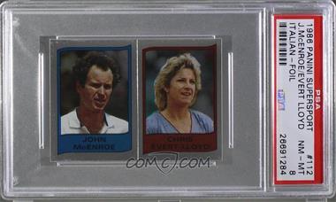 1986 Panini Supersport Stickers - [Base] - Italian #112 - John McEnroe, Chris Evert-Lloyd [PSA 8 NM‑MT]