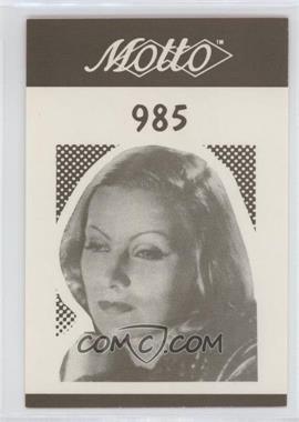 1987 Motto Game Cards - [Base] #985 - Greta Garbo