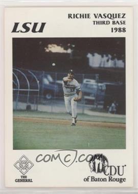 1988 McDag LSU Tigers - [Base] #13 - Richie Vasquez