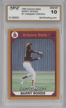 1990 Collegiate Collection Arizona State Sun Devils - [Base] - Gold Back #7 - Barry Bonds [Encased]