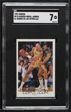 1991 El Mundo de las Estrellas Stickers - [Base] #176 - Kareem Abdul-Jabbar [SGC 7 NM]