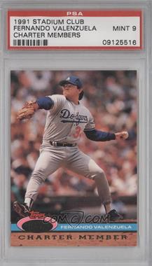 1991 Stadium Club Charter Member - [Base] #_FEVA - Fernando Valenzuela [PSA 9 MINT]