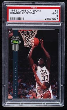 1992 Classic Four Sport Draft Pick Collection - [Base] #1 - Shaquille O'Neal [PSA 9 MINT]