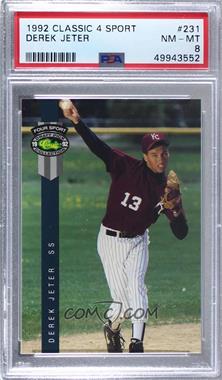 1992 Classic Four Sport Draft Pick Collection - [Base] #231 - Derek Jeter [PSA 8 NM‑MT]