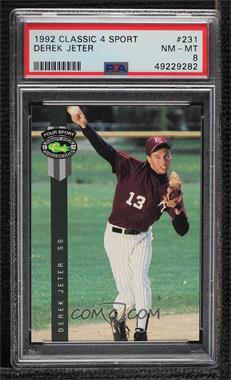 1992 Classic Four Sport Draft Pick Collection - [Base] #231 - Derek Jeter [PSA 8 NM‑MT]