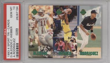 1993 Classic Four Sport Collection - Triple Card #TC5 - Drew Bledsoe, Chris Webber, Alex Rodriguez /65600 [PSA 10 GEM MT]