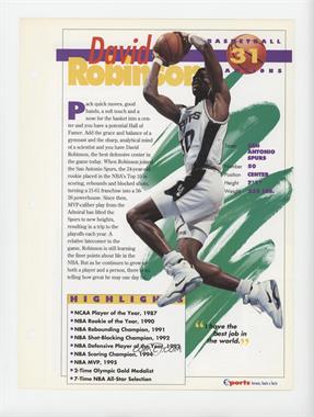 1994-96 Sports Heroes Feats & Facts - All-Sports Champions #31 - David Robinson [Noted]