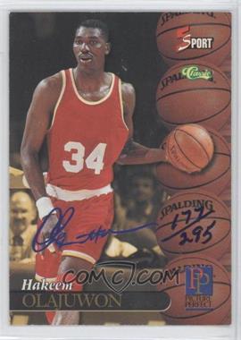 1995 Classic 5 Sport Signings - [Base] - Blue Facsimile Signatures #S92 - Hakeem Olajuwon /295